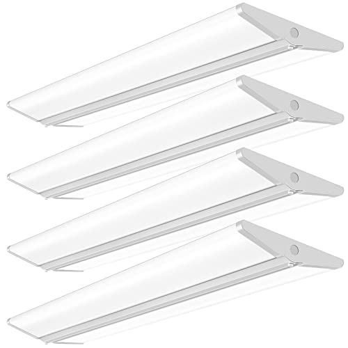 AntLux 72W 4FT LED Wraparound Office Light, Ultra Slim LED Garage Shop Lights Flush Mount, 8000 Lumens, 4000K, No Glare, 4 Foot Wrap Puff Ceiling Lighting Fixture, Fluorescent Tube Replacement, 4 Pack