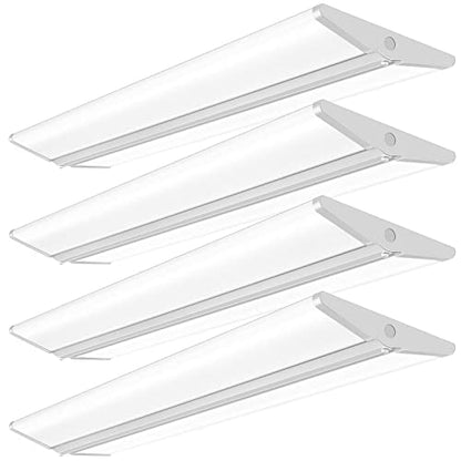 AntLux 72W 4FT LED Wraparound Office Light, Ultra Slim LED Garage Shop Lights Flush Mount, 8000 Lumens, 4000K, No Glare, 4 Foot Wrap Puff Ceiling Lighting Fixture, Fluorescent Tube Replacement, 4 Pack