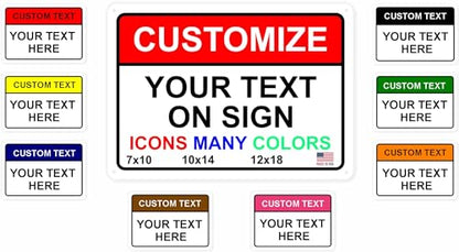 Custom Metal Sign, Personalized Outdoor Aluminum Sign, 10x7 in - color: Header Box, size: 10x7 inches