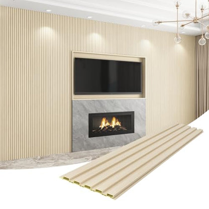Slat Wall Panel 8-Pack, 108’’x6.3’’, Natural Wood - size: 108’’x6.3’’-Natural Wood