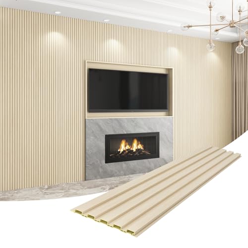 Slat Wall Panel 8-Pack, 108’’x6.3’’, Natural Wood - size: 108’’x6.3’’-Natural Wood