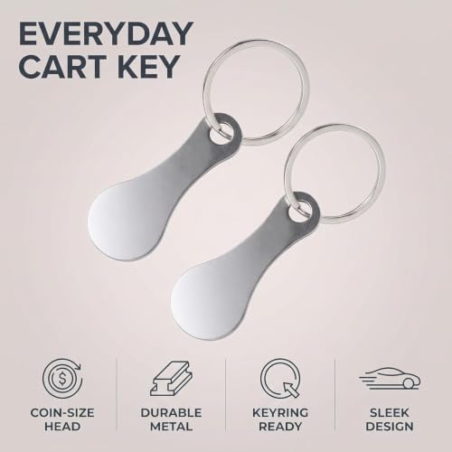 1Pc Stainless Steel Shopping Trolley Token, Metal Coin Holder Couple Key Chain DIY Shopping Cart Token, Wine Bottle Opener Bag Pendant(silver)