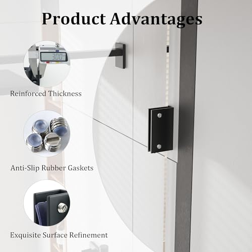 Alise Glass Shelf Brackets, Fits 8–12 mm Glass for Shower Use, 2 Pack - color: Black