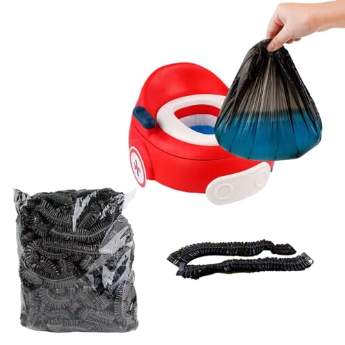 OULIGET Potty Chair Liners with Elastic, Portable Potty Training Bags, Potty Refill Liners Disposable for Toddlers Kids and Baby,Toilet Seat Cover,17x8Inches,Black,50pieces - color: Black 50pieces