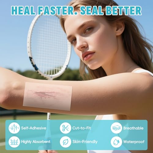 3-Pack Hydrocolloid Roll (4in x 10ft Each) – Cut-to-Size Extra Large Bandage Tape with Self-Adhesive – Wound Care Dressing for Acne, Burns, Blisters,First Aid Kit Essential (30ft Total) - size: 4in x 30ft