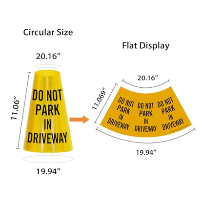 SmartSign “Do Not Park in Driveway” Bright Reflective Cone Message Sleeve, [Cone Not Included] - color: Do Not Park in Driveway, size: Pack of 1