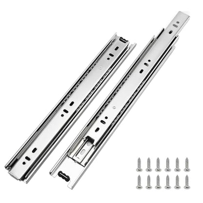 LONTAN 1 Pair Side Mount Drawer Slides 8 Inch Heavy Duty Cabinet Rails - color: Silver, size: 8 Inch - Drawer Slide