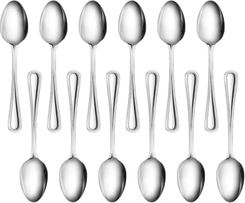 New Star Foodservice Bead Pattern 18/0 Stainless Steel Teaspoon, 6.3-Inch, Set of 12, Commercial Grade - size: Teaspoon (6.3-Inch)