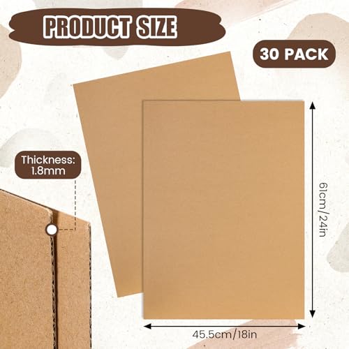 Feifeiya 30 Pack Corrugated Cardboard Sheets for Shipping, 24 x 18 Inch - size: 18 x 24 Inch