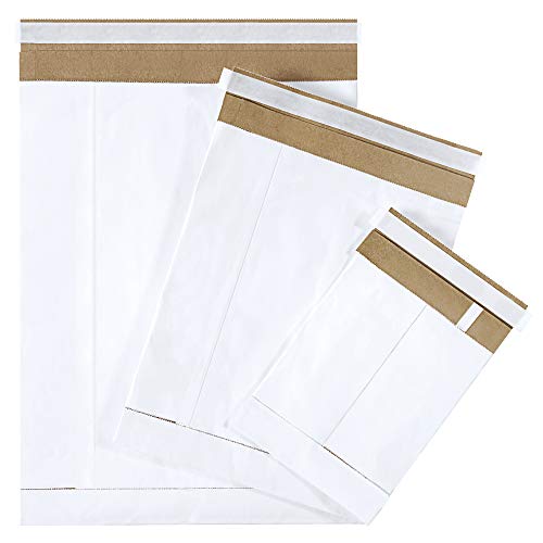 Aviditi White Self-Seal Padded Mailers, 7 1/4" x 12", Peel and Seal Closure, Fiber Cushioned Envelopes for Protecting Items During Shipping and Mailing, Case of 25 - color: White