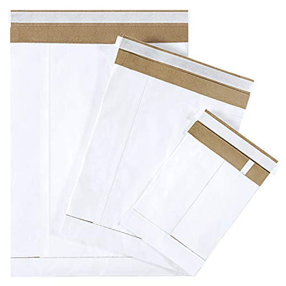 Aviditi White Self-Seal Padded Mailers, 7 1/4" x 12", Peel and Seal Closure, Fiber Cushioned Envelopes for Protecting Items During Shipping and Mailing, Case of 25 - color: White