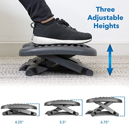 Mount-It! Foot Rest Under Desk with Massage Rollers & Foot Pedal Height