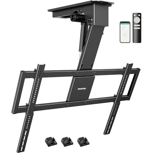 monTEK Motorized Ceiling TV Mount for 32-75 Inch TVs, Holds up to 121 lb - size: 32-75 Inch