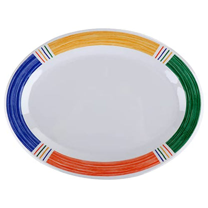G.E.T. OP-120-AV Melamine Oval Serving Platter / Dinner Plate, 12" x 9", Diamond Barcelona (Set of 12) - color: Diamond Barcelona, size: 12" x 9"