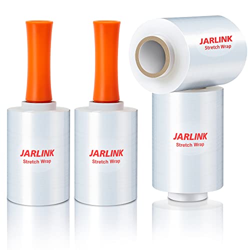 JARLINK 5" x 1000' Plastic Film Roll, Stretch Pallet Wrap W/Handles, 4 Pack - size: 5" x 1000ft