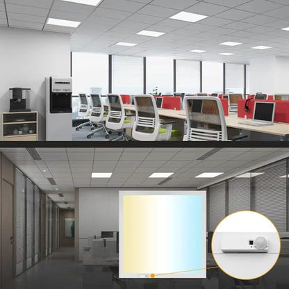 2x2ft LED Flat Panel Light with Microwave Sensor, 2PK - style: Microwave Sensor