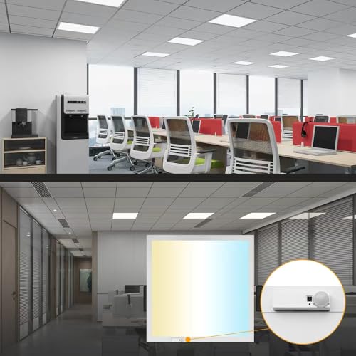2x2ft LED Flat Panel Light with Microwave Sensor, 2PK - style: Microwave Sensor