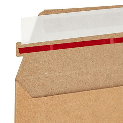 100 Pack Rigid Mailers 6x8 - Sturdy 450 GSM Self-Adhesive Kraft Paper Cardboard Envelopes for Mailing Photo, Documents, Gift Cards, CDs, Art Prints