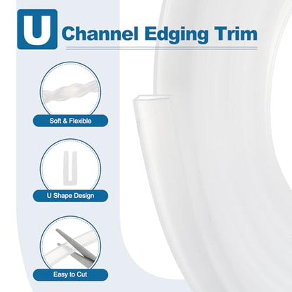 PATIKIL 13Ft U Channel Edging Trim 5/64" Slot Fits 1/16"-5/64" Edge - size: 13Ft Long,5/64" Slot,15/32"Wx5/128"Tx5/32"H