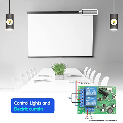 DieseRC 433Mhz Universal Wireless Remote Control Switch Secure Radio Frequency DC 6V 12V 24V 30V 10A 2 Channels Relay Receiver Board and 2 Transmitters with 4 Keys - color: 4 Buttons