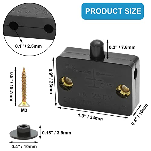 4Pcs Cabinet Lamp Switch, Black - color: Black 4PCS
