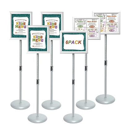 Advertising Support Board Sign Stand Poster Holder Applicable to All Kinds of Stores Exhibition Halls (Silver, 8.5x11in 6pack)