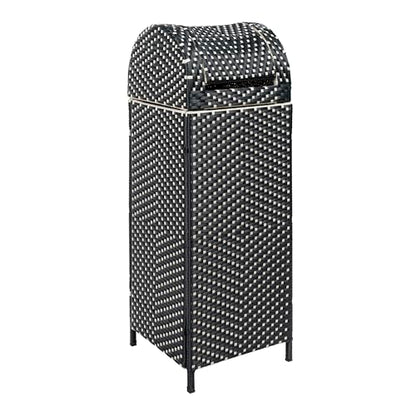 happimess Darla 24 Gal Outdoor Trash Can Swing Top, Dark Navy/White - color: Dark Navy/White, size: 24 Gallons