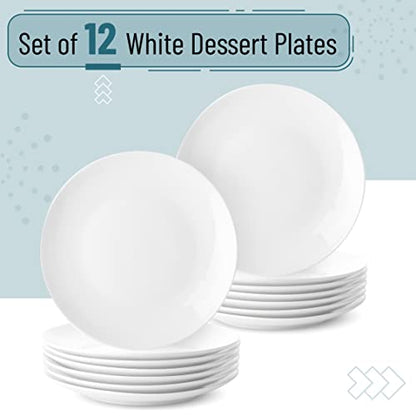 BTaT- White Dessert Plates, 8 inch, Set of 12, Small Plates for Appetizers - color: White, size: 8 inch, Set of 12