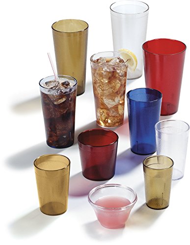 Carlisle FoodService Products Stackable Tumbler Plastic Tumbler with Pebbled Exterior for Restaurants, Catering, Kitchens, Plastic, 20 Ounces, Ruby, (Pack of 72) - color: Ruby