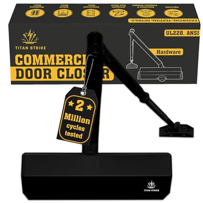 TS8000 Commercial Door Closer, Regular Arm (Black) - color: BLACK REGULAR ARM
