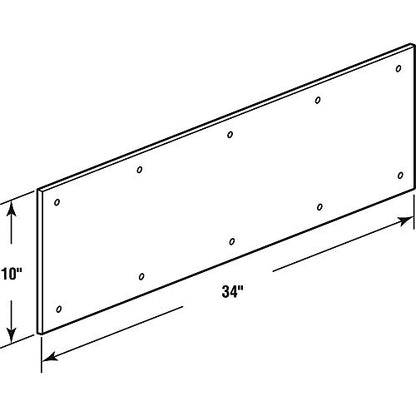 Prime-Line MP4839 Door Kick Plate, 10 In. x 34 In., Satin Nickel Aluminum (Single Pack)