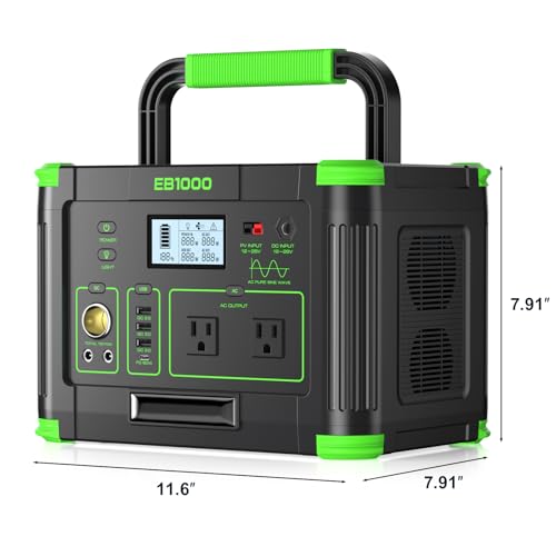 GRECELL Portable Power Station 999Wh 1000W - color: Black