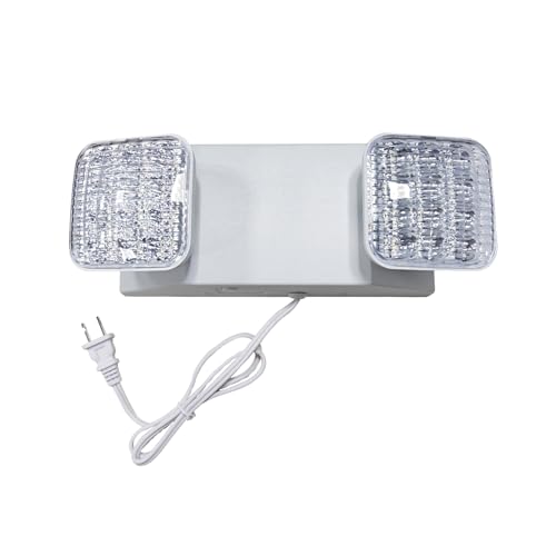 TANLUX LED Emergency Lights with Battery Backup, Commercial Emergency Light Fixtures for Business Home Power Failure Emergency Exit Sign Lighting with 1.0 Meter Plug in Cord AC120V UL Listed - color: White, size: 1 Pack