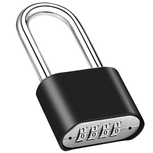1pcs Combination Lock, 4-Digit Heavy Duty Combo Lock - color: 1pcs-Long-Black