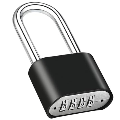 1pcs Combination Lock, 4-Digit Heavy Duty Combo Lock - color: 1pcs-Long-Black