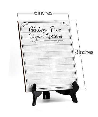 Gluten-Free & Vegan Options 6x8 Dry Wipe Table Sign Easy Installation | Restaurant & Bar | Perfect To Clearly Direct Customers & Advertise Specials | No Pen Included - style: Gluten-Free & Vegan