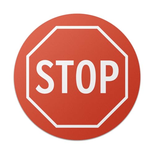 17" x 17" Round Red "STOP" Sign Floor and Wall Sticker for No Entry, Warehouses, Restricted Areas, Traffic, Parking Lots - 1 Pack - color: STOP, size: 1 Pack