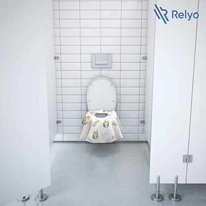 Relyo Disposable Toilet Seat Cover for Travel – 20 Pack with Covers Wrapped in Sets of 2, Non-Flushable Liners, Fits Most Seats – Kids, Toddlers, Adults (Owls, 20) - color: Owls
