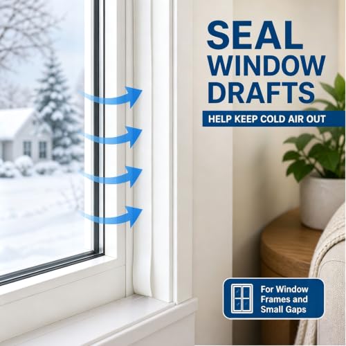 ZOMPAGO Duct Tape for Window Sealing,Draft Seal Weather Strip 1.8inx33FT - color: White Tape, size: 1.8inx33FT