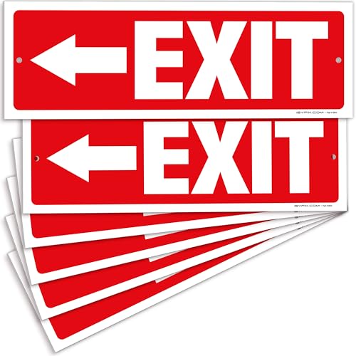 iSYFIX Exit Signs, 6 Pack, 12x4 Inch, Directional Left Arrow - color: Plastic Left, size: 6 Pk 12x4