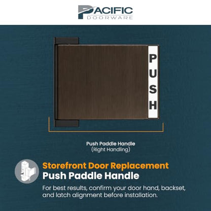 Adams Rite Push Paddle Storefront Door Handle, 6"x4.5", Right, Bronze, PD - color: Duronotic Bronze, style: Right Hand