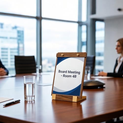 3 Pack 9.8" x 13.5" Acrylic Sign Holder with Walnut Wood Base