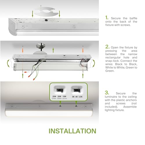ASD 2ft LED Linear Strip Light Fixture, Emergency Battery Backup 9 Pack - color: White Emergency, size: 2FT