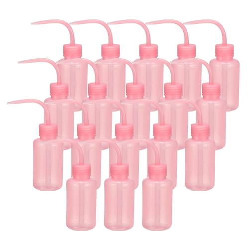 Patikil 150ml 5oz Succulent Eyelash Tattoo Wash, 18 Pcs Plastic Watering Squeeze Rinse Bottle for Plant Eyelash Extensions Irrigation Lab Gap Cleaning, Pink - color: Pink, size: 150ml/5oz