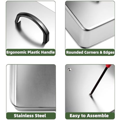 Rectangular Basting Cover, Stainless Steel Grill Lid, 13" x 11.2" x 2.5"