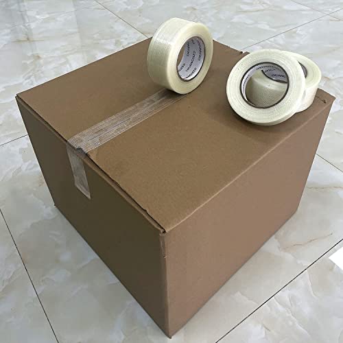 CHUANGSEED 3Pack Mono Filament Strapping Tape 6.2mil x 1Inch x 60yds Commodity Grade Heavy Duty Transparent Reinforced Fiberglass Tape - size: Mono 1" x 60y 3-Pack