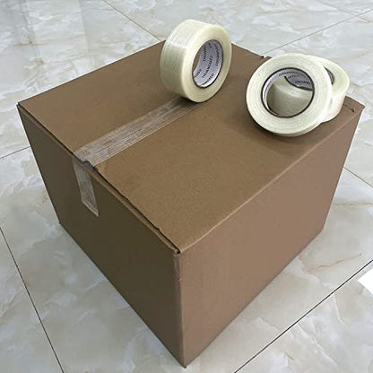 CHUANGSEED 3Pack Mono Filament Strapping Tape 6.2mil x 1Inch x 60yds Commodity Grade Heavy Duty Transparent Reinforced Fiberglass Tape - size: Mono 1" x 60y 3-Pack