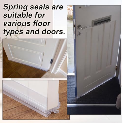 Yaocom 4strip 32" Vinyl U Shape Door Bottom Seal Slide on Door Sweep, Clear - color: Clear