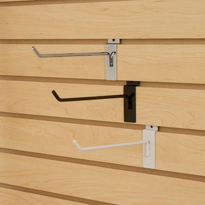 Econoco Slatwall Deluxe Hooks, 96 Pack, White, 4in - color: White, size: 4" Length