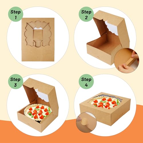 20 Pack 9x9x3inch Halloween Bakery Boxs for Farm Markets - color: Brown